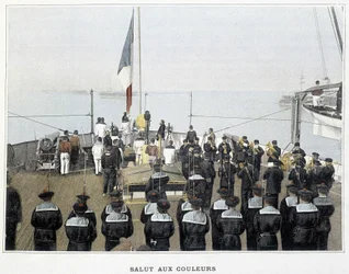 Französische Marine, Ende des 19. Jahrhunderts: Salut an die Farben - Bibl. des Arts Deco
