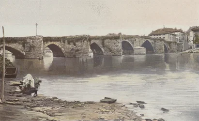 Limoges, Pont Saint-Martial, Ansicht flussaufwärts (linkes Ufer der Vienne)