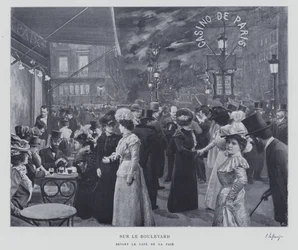 Auf dem Boulevard vor dem Café de la Paix, Paris