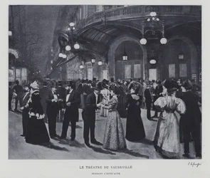 Vor dem Théâtre du Vaudeville, Paris, während der Pause