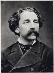 Porträt von Étienne Mallarmé, genannt Stéphane Mallarmé (1842-1898) um 1873, französischer Dichter. Fotografie
