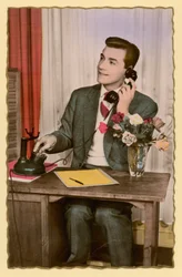 Postkarte mit Telefon