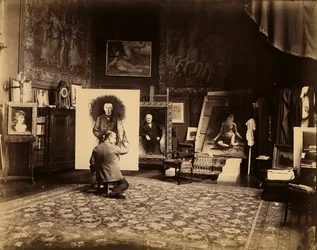 Atelier des Malers Leon Bonnat, ca. 1890