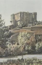 Suze-la-Rousse, Schloss, Blick von der Ebene