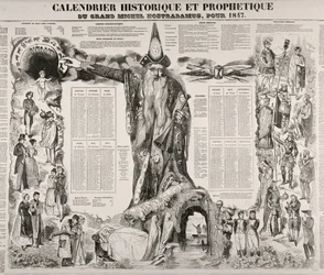 Ein historischer und prophetischer Kalender von Michel Nostradame (Nostradamus) (1503-66) 1847