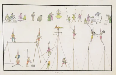 Akrobaten, Jongleure, Imitatoren, Entertainer aus dem Gentil-Album, veröffentlicht 1774
