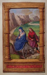 Flucht nach Ägypten, aus einem Stundenbuch, Paris