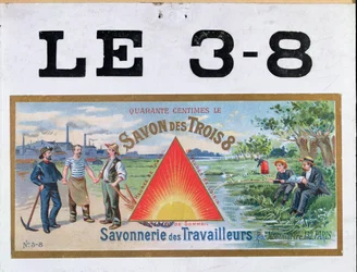 Werbung für 3x8 Markenseife, Ende des 19. Jahrhunderts