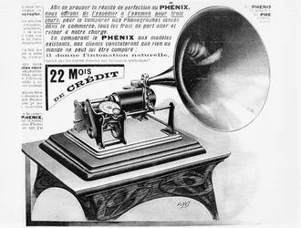 Werbung für den Phonographen, ca. 1905