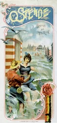 Werbung für die Reise nach Ostende (Belgien) von Paris: Ostende: 5 Stunden von Paris, ca. 1900