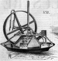 Landwirtschaftsmaschine: eine Gipsmühle, präsentiert auf dem Pariser Landwirtschaftswettbewerb 1860. Gravur in „Le Monde Illustré“ Nr. 172 vom 28. Juli 1860