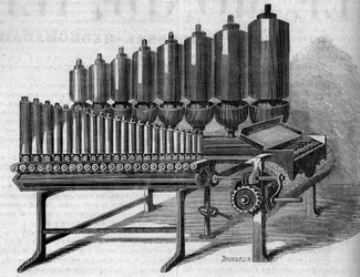 Amerikanische Dampforgel. Gravur in „Le Monde Illustré“ Nr. 146 vom 28. Januar 1860