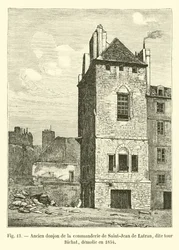 Alter Donjon der Kommende Saint-Jean de Latran, genannt Turm Bichat, abgerissen 1854