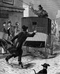 Andre Marie Ampere (1775-1836), französischer Physiker. (Das Array, auf dem er diese Zeichen zeichnet, leckt schnell)