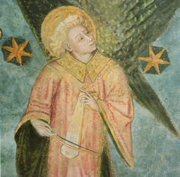 Engelmusiker, der eine Geige spielt (Detail)