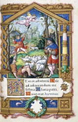 Verkündigung an die Hirten, aus einem Stundenbuch für Franz I., ca. 1532-1540