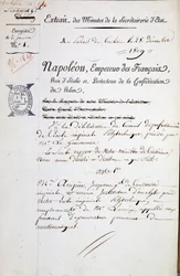 Ernennung von Napoleon von André Marie Ampère zum Inspektor der Polytechnique - Pflichtangabe: Archive der Bibl. de l