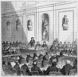Arago verkündet die Entdeckung von Daguerre in der öffentlichen Sitzung der Akademie der Wissenschaften am 10. August