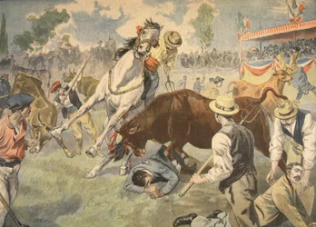 Blutiger Unfall in Arles, Illustration aus Le Petit Journal: Supplement illustre, 1898
