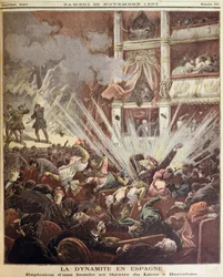 Bombenexplosion im Liceo-Theater, Barcelona, Illustration aus Le Petit Journal, 25. November 1893