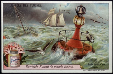 Boje mit Glocke zur Warnung von Booten - Liebig-Chromo