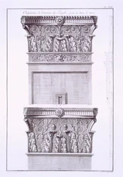 Kapitäle vom Tempel in der Nähe der römischen Bäder, Nîmes