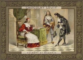 Kardinal Mazarin und Jean-Baptiste Colbert, französische Staatsmänner, 17. Jahrhundert