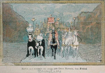 Karikatur des französischen Literaturkritikers Ferdinand Brunetiere (1849-1906), um 1900