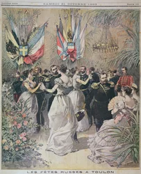 Feierlichkeiten zu Ehren des Besuchs der russischen Flotte in Toulon, Titelblatt von Le Petit Journal, 21. Oktober 1893
