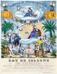 Zertifikat für ein Eau de Cologne von J.F. Vourloud, um 1825