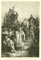 Karl der Große zwingt die Sachsen zur Taufe