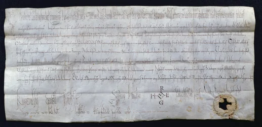 Urkunde, unterzeichnet von Hugues I. Capet (941-996), König von Frankreich, 988