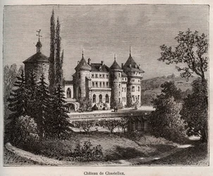 Chateau de Chastellux - Chastellux sur Cure, Burgund - Gravur in 