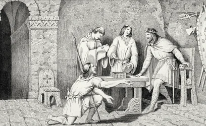 Childerich I. (gest. 481) und die Geschichte der zwei Hälften der Goldmünze, aus 