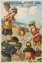 Kinder angeln am Strand