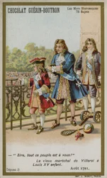 Chocolat Guerin-Boutron Handelskarte, Serie Historische Worte