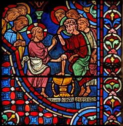 Christus wäscht den Jüngern die Füße
