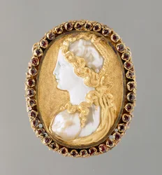 Commesso-Porträt von Prudentia, 1550-60