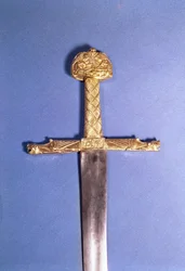 Krönungsschwert der Könige von Frankreich, im Besitz Karls des Großen (742-814), bekannt als Joyeuse