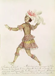 Kostümentwurf für einen Korallenfischer für Die Hochzeit von Thetis und Peleus von Francesco Cavalli (1602-76) 1654