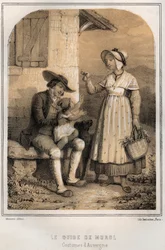 Kostüme aus der Auvergne - Der Führer von Murol - Gravur in „Les soirées de mon oncle souvenirs et récits de voyages“ von MORING MICHEL - Ende 19. Jahrhundert