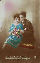 Paar mit Blumen, 1910-20