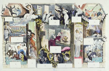 Querschnitt eines Pariser Hauses, Illustration aus La Vie Parisienne, ca. 1875