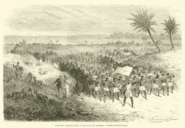 Abreise der Kapitäne Speke und Grant und ihrer Karawane