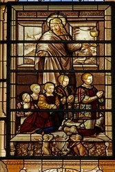 Darstellung von St. Johannes und fünf der Söhne von Anne de Montmorency