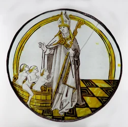 Der Hl. Nikolaus und die drei Jungen in einem Fass