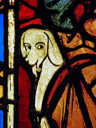 Darstellung eines Hundes - im St. Paulus Panel aus der Kapelle des Schlosses, Rouen?