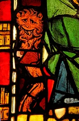 Darstellung eines Löwen im St. Petrus Panel: aus der Kapelle des Schlosses, Rouen?