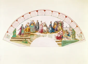 Entwurf für einen Fächer zur Feier des Tanzes und Karnevals der Nationen, 1733
