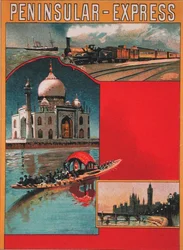Entwurf für ein Plakat, das den Peninsular Express bewirbt, frühes 20. Jh.